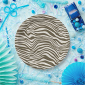 Brown Cream Zebra Print Pappteller (Party)