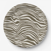 Brown Cream Zebra Print Pappteller (Vorderseite)