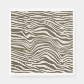 Brown Cream Zebra Print Serviette (Vorderseite)