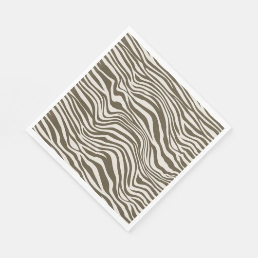 Brown Cream Zebra Print Serviette (Ecke)