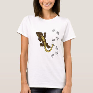 Brown Crested Gecko-Shirt mit Abdrücken T-Shirt