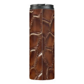Brown Crocodile Leather Monogram Travel Mug Thermosbecher (Rückseite)