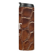 Brown Crocodile Leather Monogram Travel Mug Thermosbecher (Nach rechts gedreht)