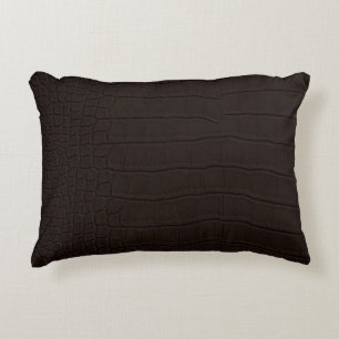 Brown Crocodile Skin Print Dekokissen
