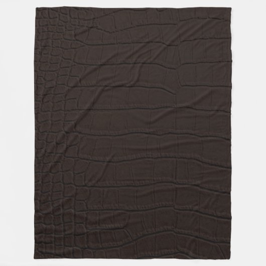 Brown Crocodile Skin Print Fleecedecke (Vorderseite)