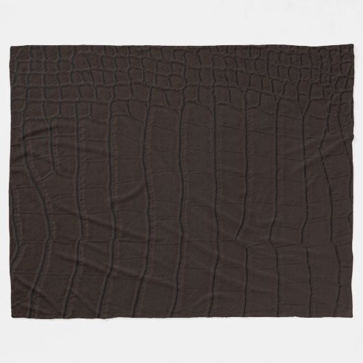 Brown Crocodile Skin Print Fleecedecke (Vorderseite (Horizontal))