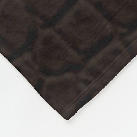 Brown Crocodile Skin Print Fleecedecke (Ecke)