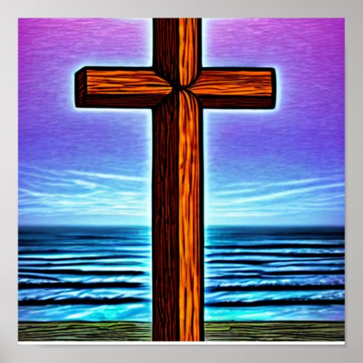 Brown Cross von Waves Poster (Vorne)