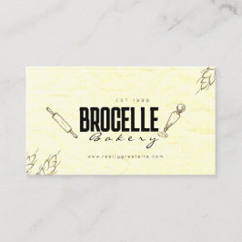 Brown Crumpled Paper Texture Restaurant Bäckerei Visitenkarte