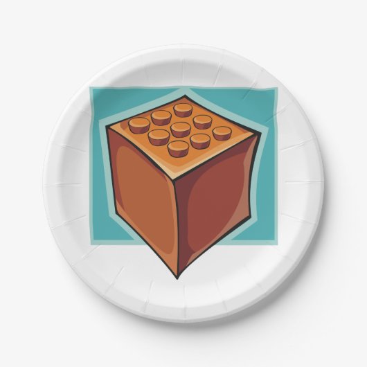 Brown Cube Pappteller (Vorderseite)