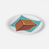 Brown Cube Pappteller (Schrägansicht)