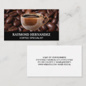 Brown Cup of Coffee | Kaffeebohnen Visitenkarte (Vorne/Hinten)