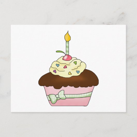 Brown Cupcake Recicard Postkarte (Vorderseite)
