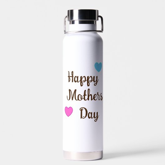 Brown Cursive Typografy Happy Mthers Day, Trinkflasche (Rückseite)