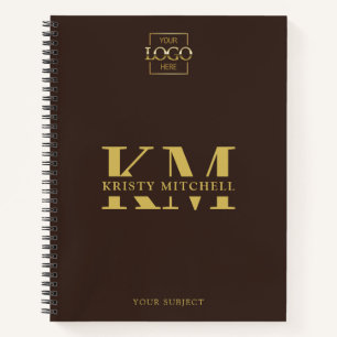 Brown Custom Company Logo Business Mit Monogramm Notizblock