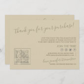 Brown Custom logo QR code Candle Care Instructions Dankeskarte (Vorne/Hinten)