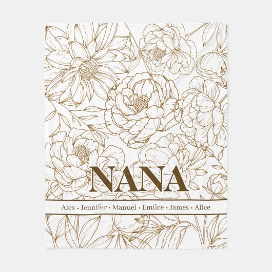 Brown Custom NANA Names Fleecedecke (Vorderseite)