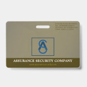 Brown Custom Security Guard Foto Abzeichen Ausweis (Rückseite)