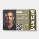 Brown Custom Security Guard Foto Abzeichen Ausweis (Vorderseite)