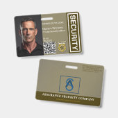 Brown Custom Security Guard Foto Abzeichen Ausweis (Vorder- & Rückseite)