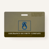 Brown Custom Security Guard Foto Abzeichen Ausweis (Rückseite)