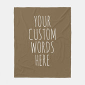 Brown Custom Text Blanket Gift for Mom and Dad Fleecedecke (Vorderseite)