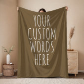 Brown Custom Text Blanket Gift for Mom and Dad Fleecedecke
