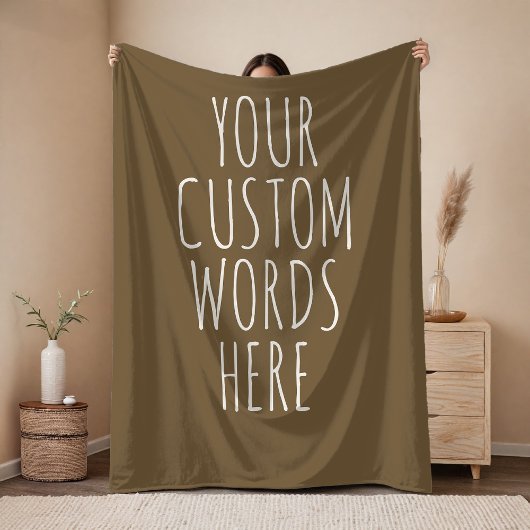 Brown Custom Text Blanket Gift for Mom and Dad Fleecedecke