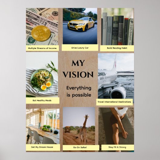 Brown Custom Vision Board Poster (Vorne)