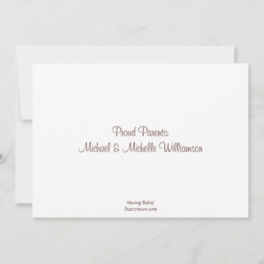 Brown Cyan Blue Triplets - Geburtshinweise Ankündigung (Rückseite)