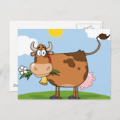 Brown Dairy Cow Postkarte (Vorne/Hinten)