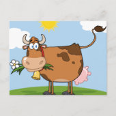 Brown Dairy Cow Postkarte (Vorderseite)