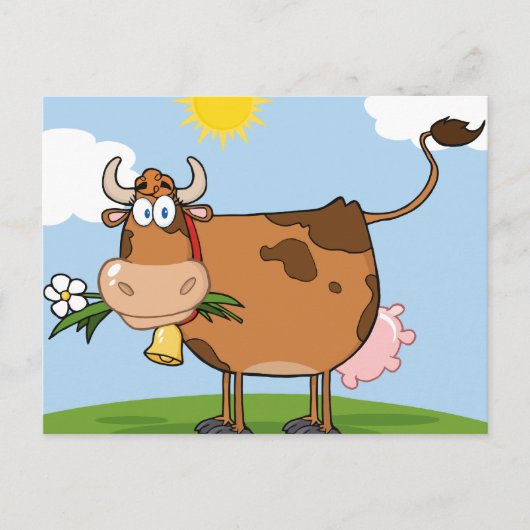 Brown Dairy Cow Postkarte (Vorderseite)