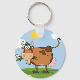 Brown Dairy Cow Schlüsselanhänger