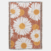 Brown Daisis: Muster nahtloser Blume Decke (Vorderseite Vertikal)