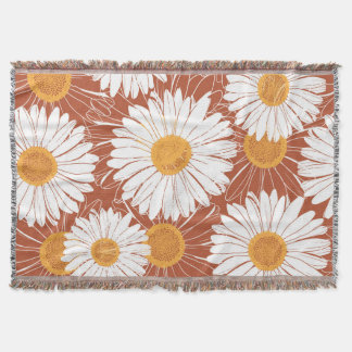 Brown Daisis: Muster nahtloser Blume Decke