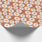 Brown Daisis: Muster nahtloser Blume Geschenkpapier (Ecke)