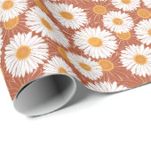 Brown Daisis: Muster nahtloser Blume Geschenkpapier (Rolleneckpunkt)