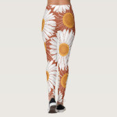 Brown Daisis: Muster nahtloser Blume Leggings (Rückseite)