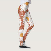 Brown Daisis: Muster nahtloser Blume Leggings (Rechts)