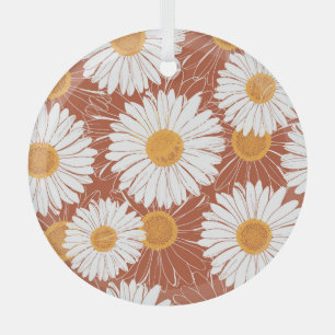 Brown Daisis: Muster nahtloser Blume Ornament Aus Glas