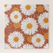 Brown Daisis: Muster nahtloser Blume Puzzle (Horizontal)
