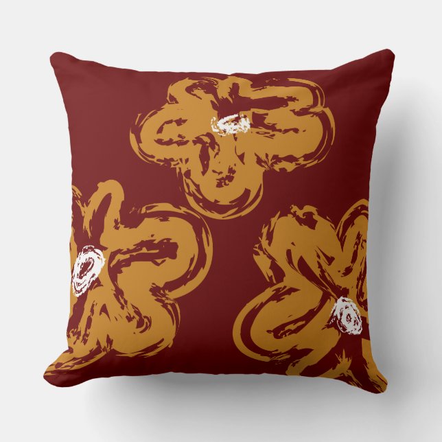 BROWN DAISY DESIGN Retro Throw Kissen (Vorderseite)