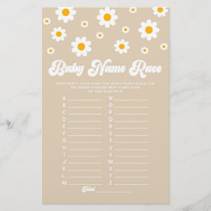 Brown Daisy Name Race Baby Shooting Game Activity Briefpapier