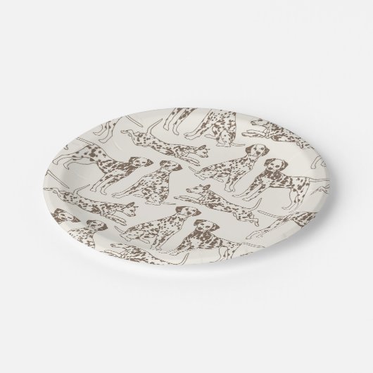 Brown Dalmatiner Hunde Pappteller (Schrägansicht)