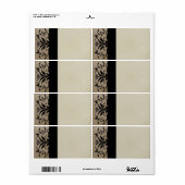Brown Damask Address Shipping Labels - (Vorne)