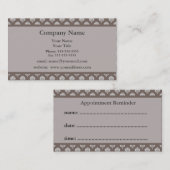 Brown Damask Appointment Reminder Business Card Terminkarte (Vorne/Hinten)