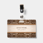 Brown Damask Ausweis (Vorderseite mit Clip)