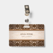 Brown Damask Ausweis (Rückseite mit Clip)