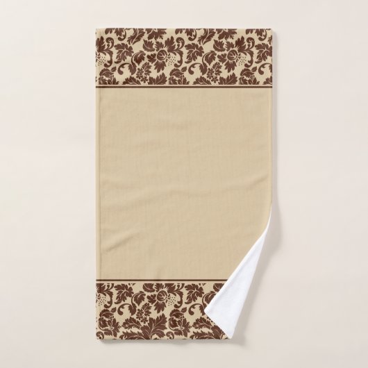 Brown Damask Badhandtuch Set (Handtuch)